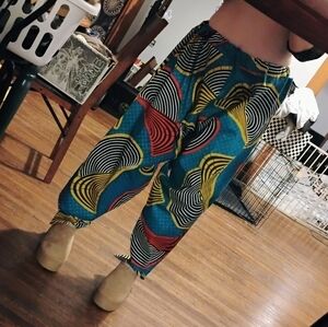 Colorful Geometric Patterned Pants (Handmade By Me Harem Style)